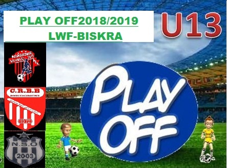 PROGRAMMATION:  Play Off des U-13 samedi 13 avril 2019