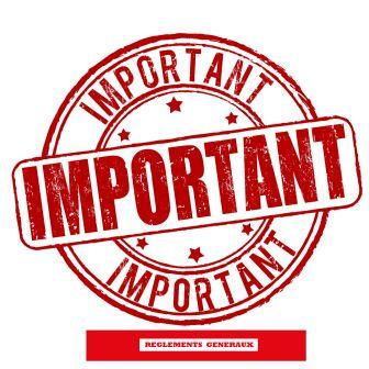 NOTES AUX CLUBS (RAPPEL) ARTICLES 53 DES RÈGLEMENTS GÉNÉRAUX