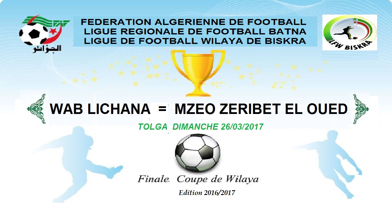 FINALE COUPE DE WILAYA 2016-2017 
